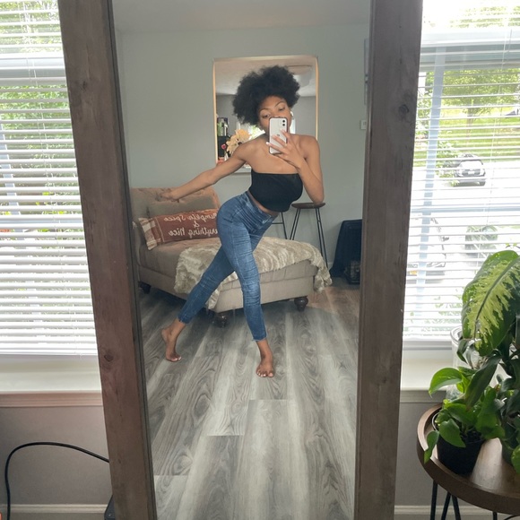 Black Halter Crop Top - Picture 2 of 11